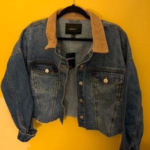 Corduroy collar jean jacket